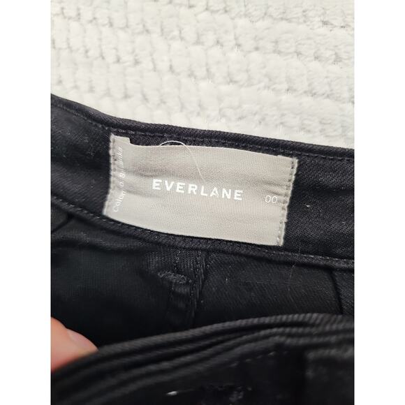 Everlane Jeans Womens 00 The Straight Leg Crop Denim Stretch Cotton Black - Picture 5 of 8